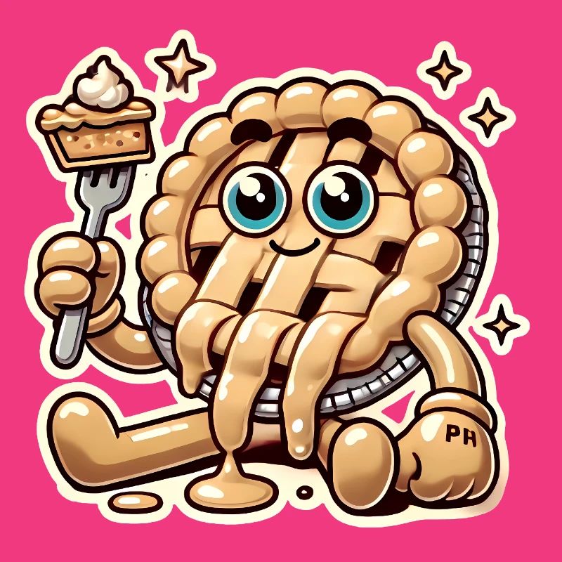 Funny Existential Pie Cartoon Design
