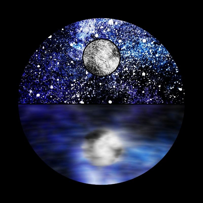 Kosmische Vollmondszene