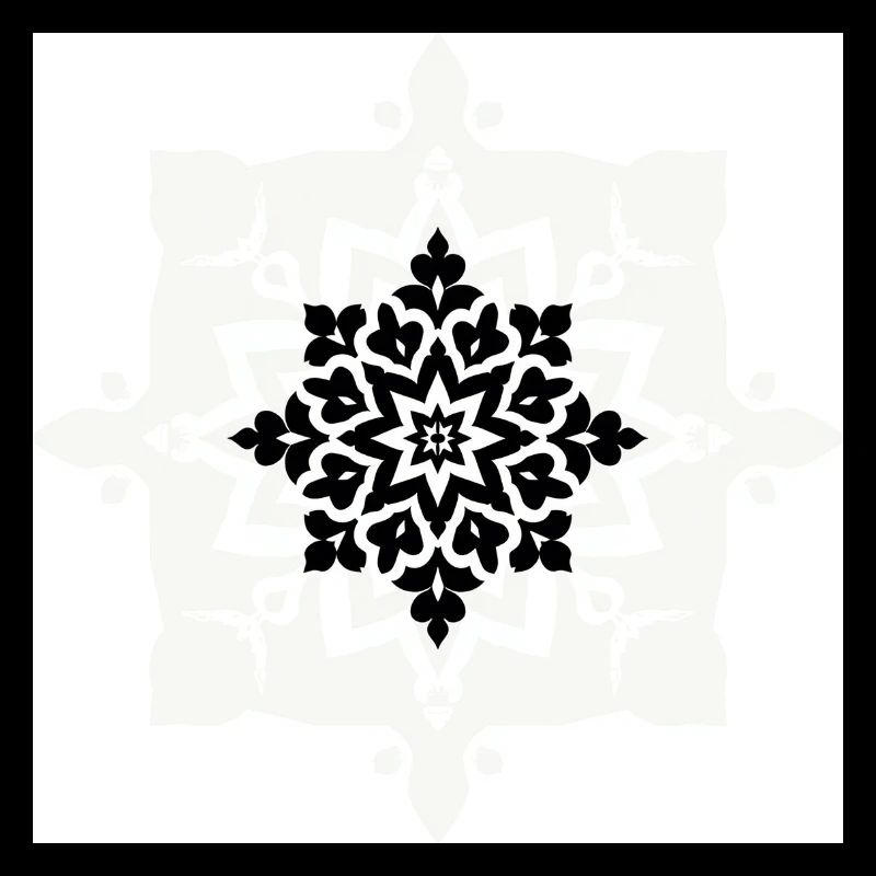 Motif complexe de mandala noir et blanc