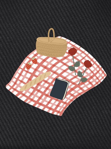 Rustikale Picknickszene Illustration