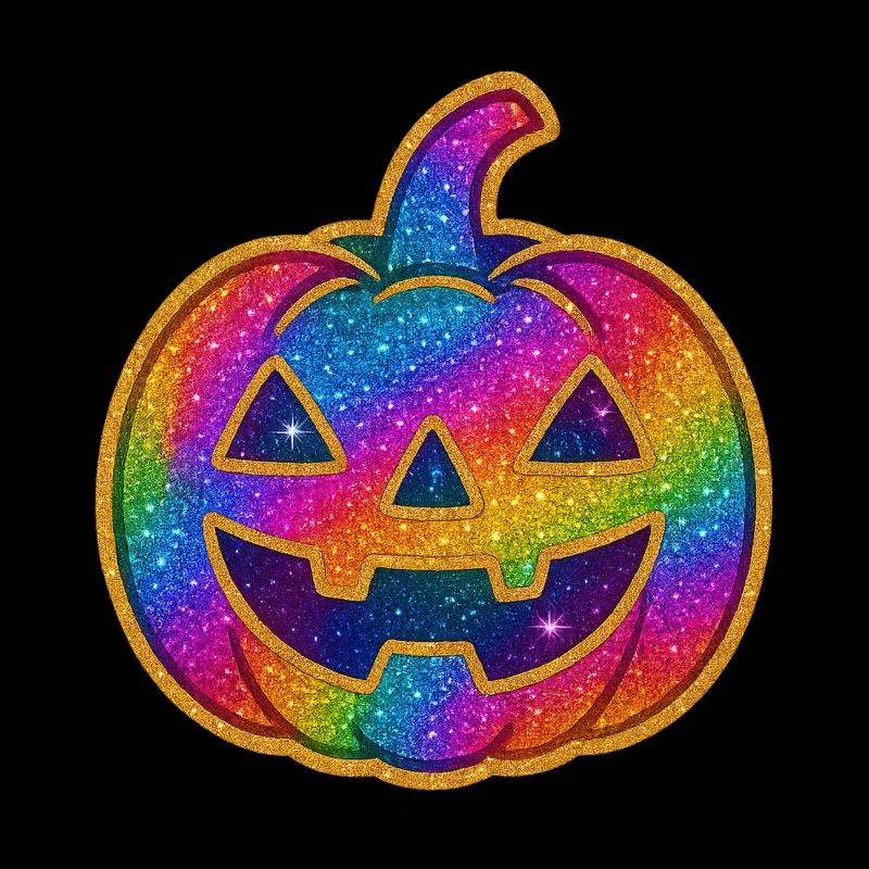 Regenbogen Glitzer Kürbis