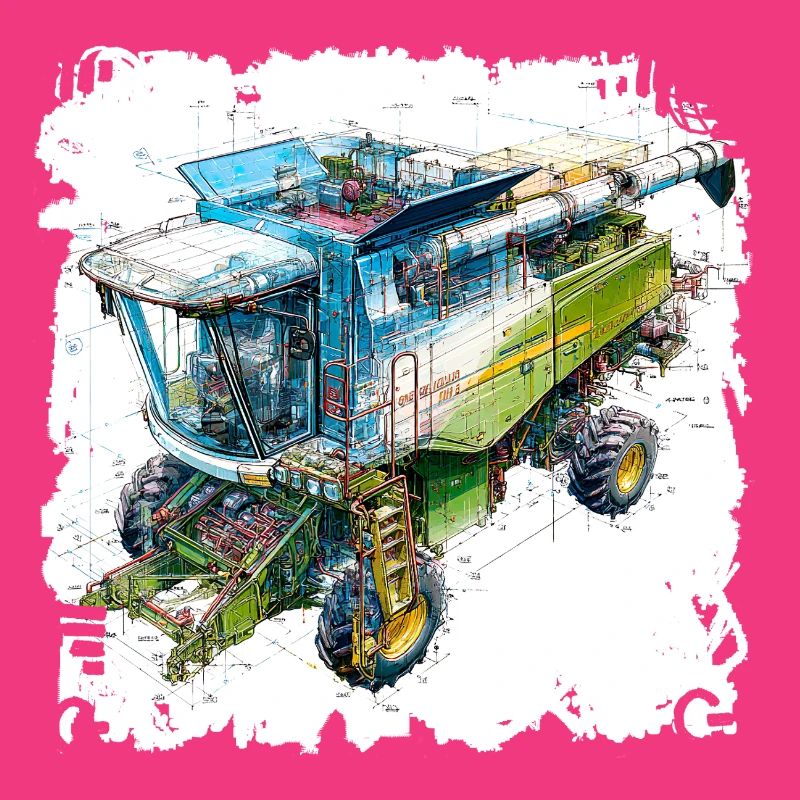 Batteuse à plans colorés, conception CAO