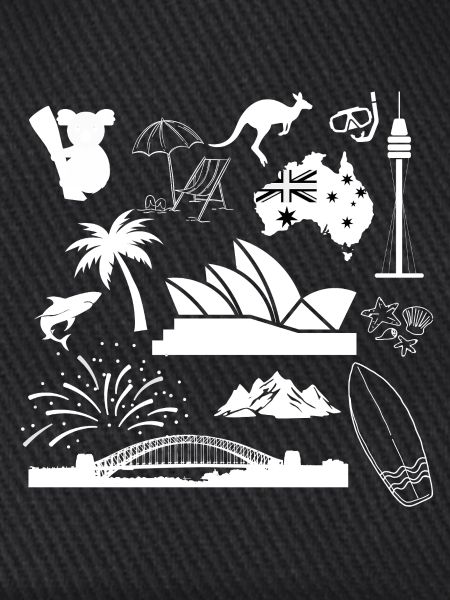 Sydney in symbols (white)