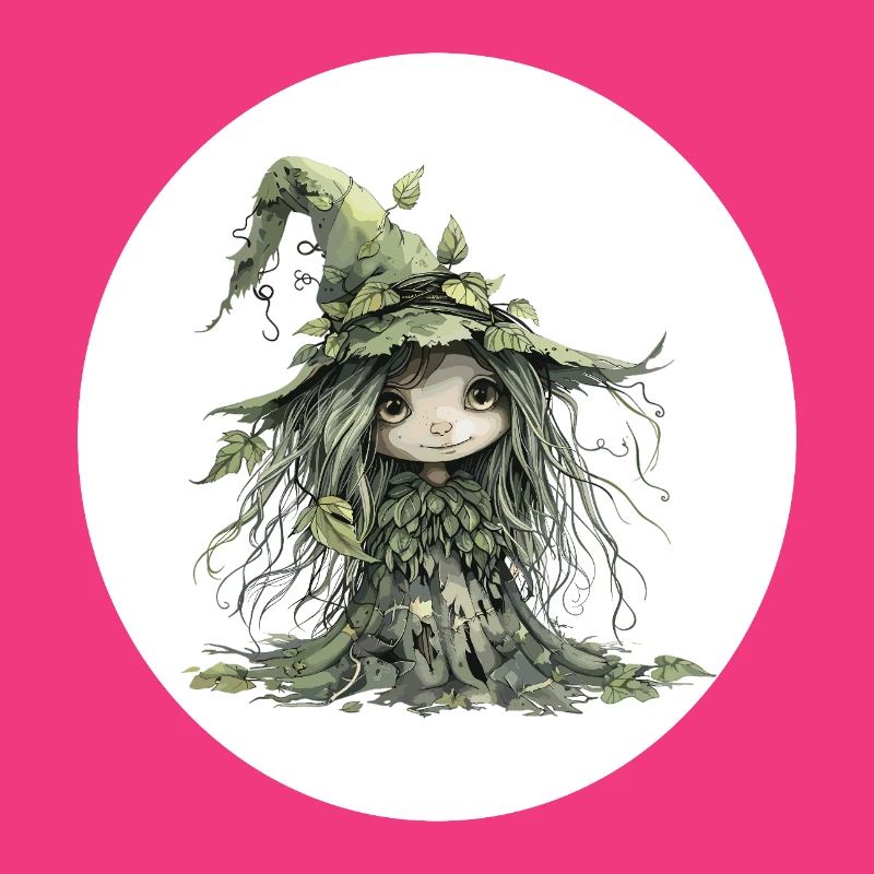Gobelin fée de la forêt dans la forêt de feuilles