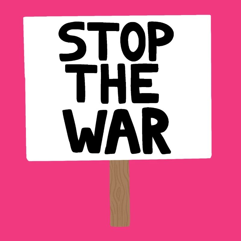 Stopp das Kriegsprotest-Schild