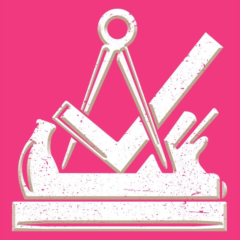 Carpenter et menuisier symbole de guilde 3D grunge utilisé