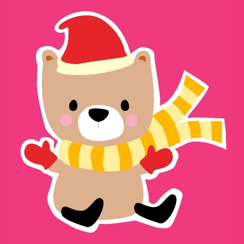 Winterbär mit Weihnachtshut