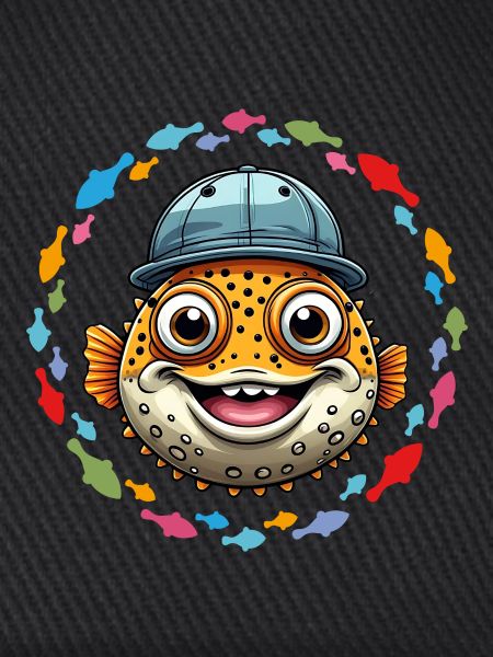 Cooler Kugelfisch mit Basecap
