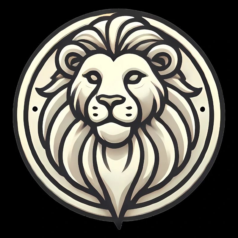 Stylized Lion Badge Design