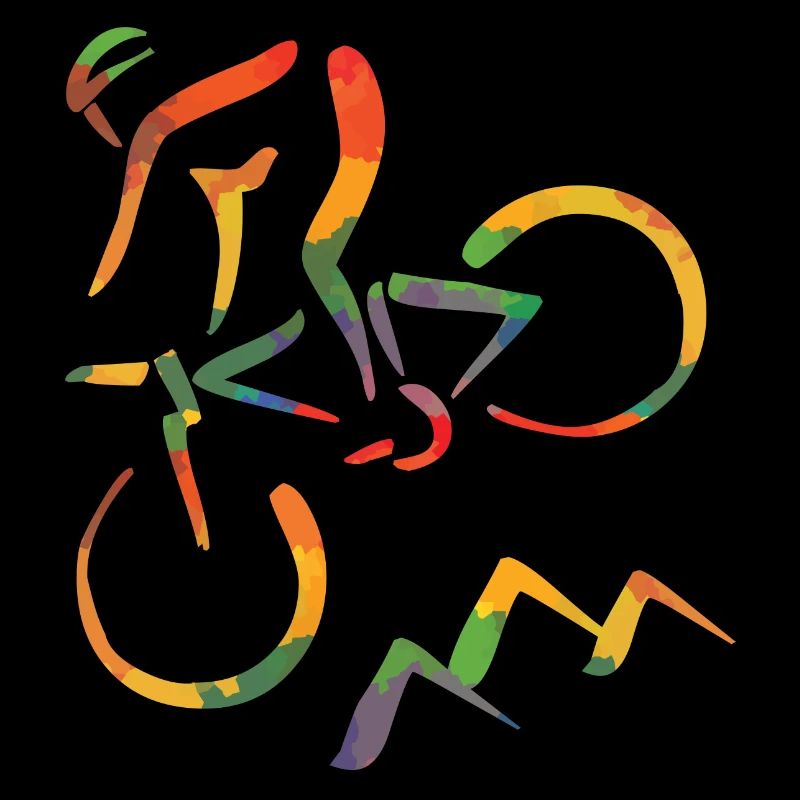 Farbiger Mountainbiker