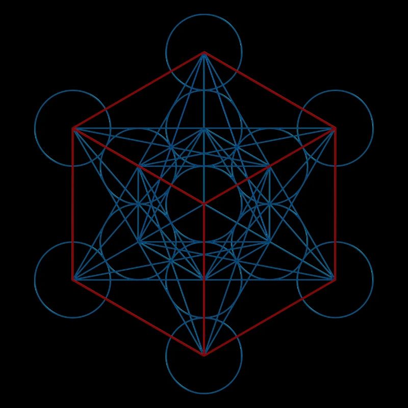 Metatron's Cube - blue red