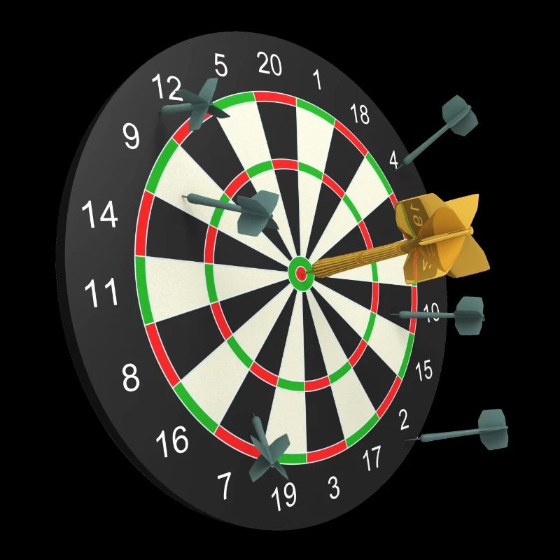 Fléchette dorée au centre d'une cible