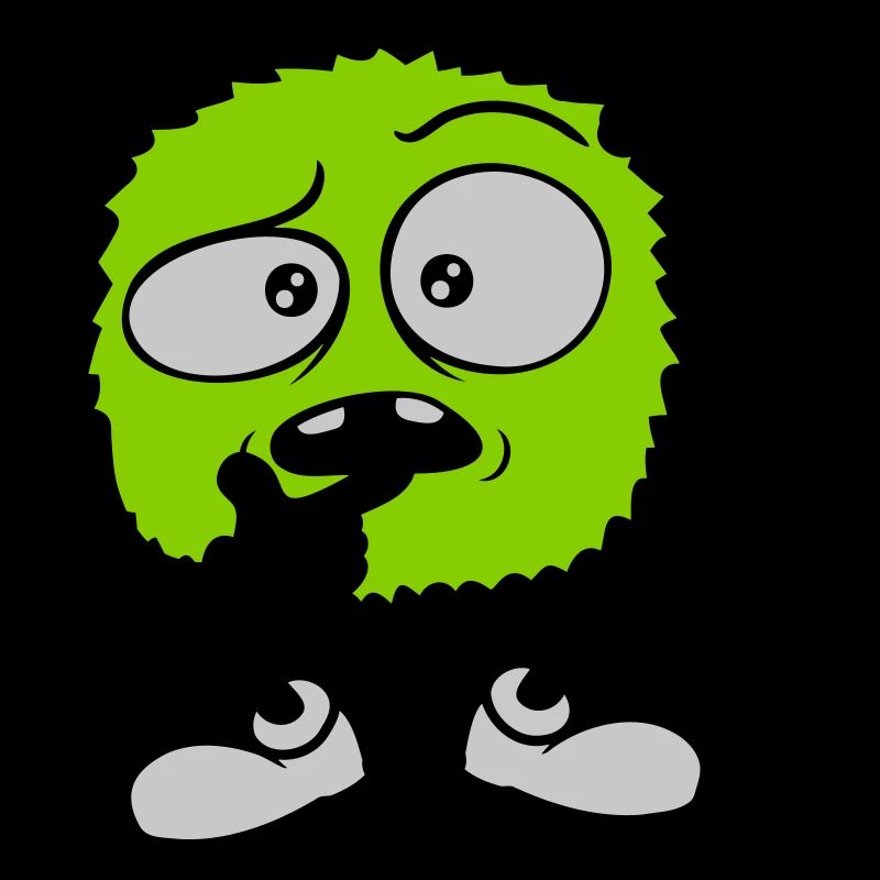 Comic skeptisches Gesicht Monster