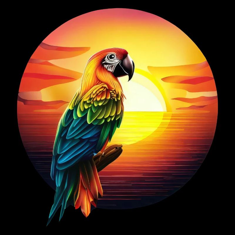Perroquet au coucher du soleil