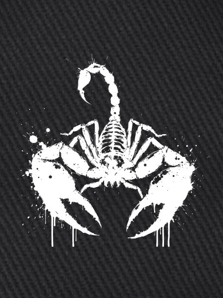 Skorpion-Tinte spritzt weiß