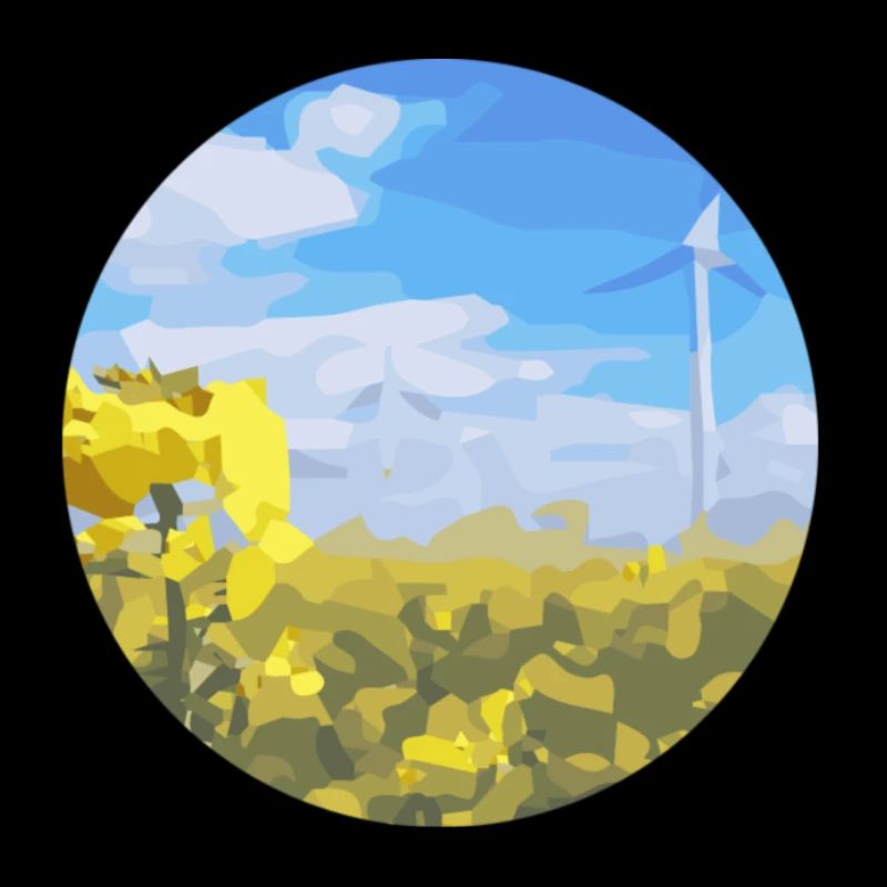 field with windmill
