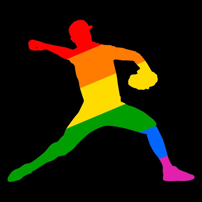 Rainbow Baseball Player Gift