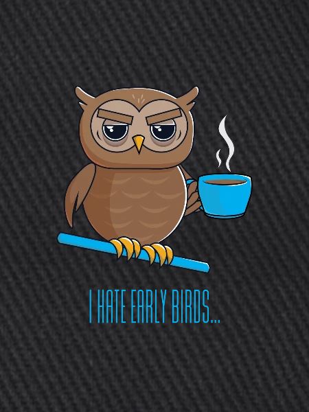 Nachteule mit Kaffee