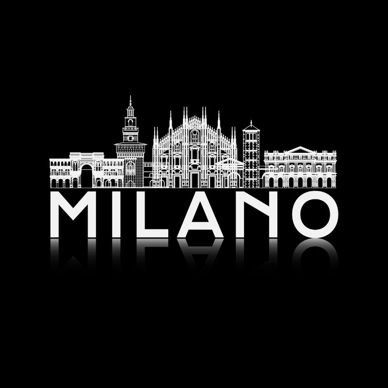 Milano Skyline Silhouette Reflektion
