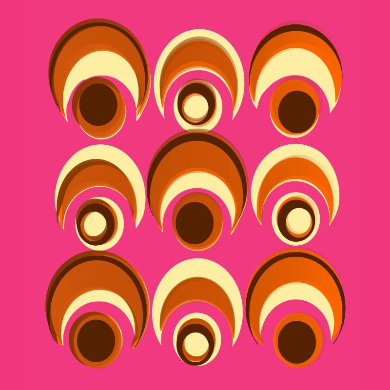 60s 70s Retro Pattern Circle Style Pattern