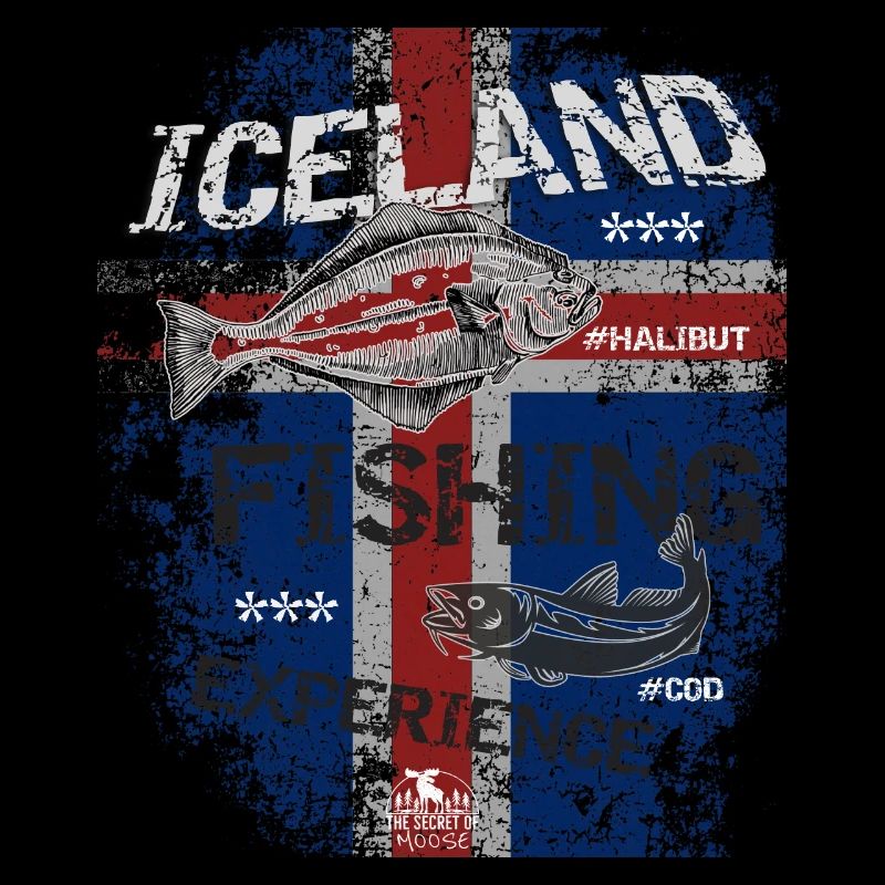Islande Drapeau de pêche Pêche Poisson Design