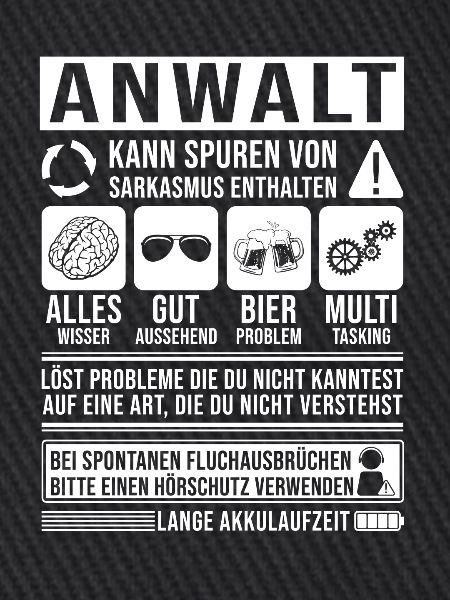 Anwalt Spruch lustig