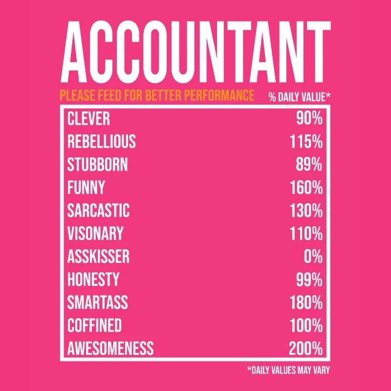 Comptable Valeurs quotidiennes Drôle Comptable