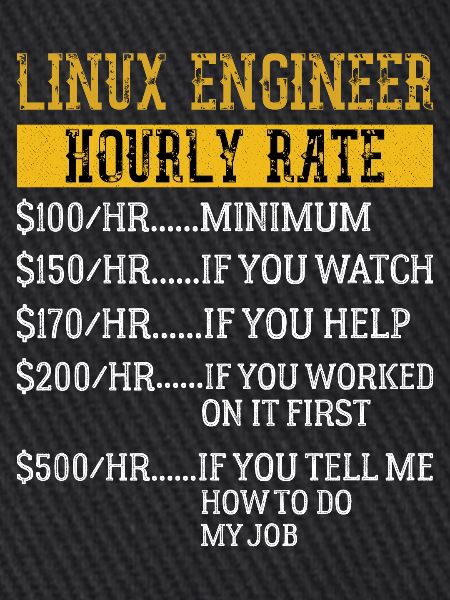 Linux Engineer Stundensatz Mechaniker Arbeitsrate