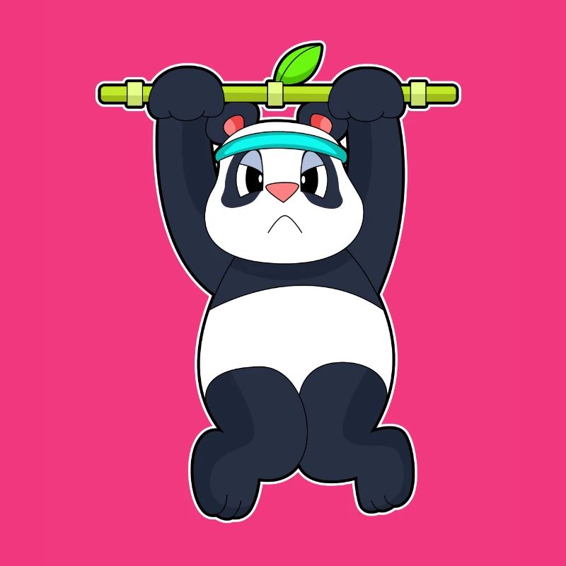 Panda Bodybuilder Pull-ups Bodybuilding