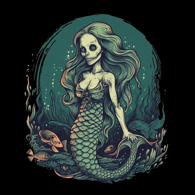 Comic Ghul Zombie Meerjungfrau - Grusel Motiv