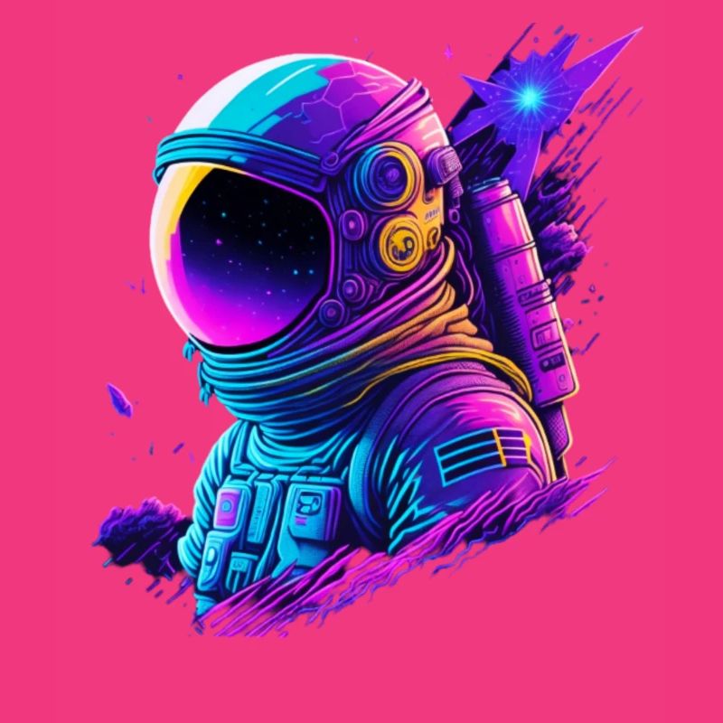 Synthwave Astronaut Space Explorer
