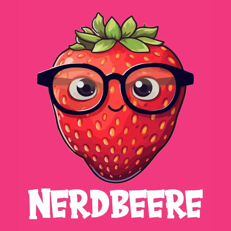 Nerdbeere Junge Mädchen Nerdy Nerd Erdbeere