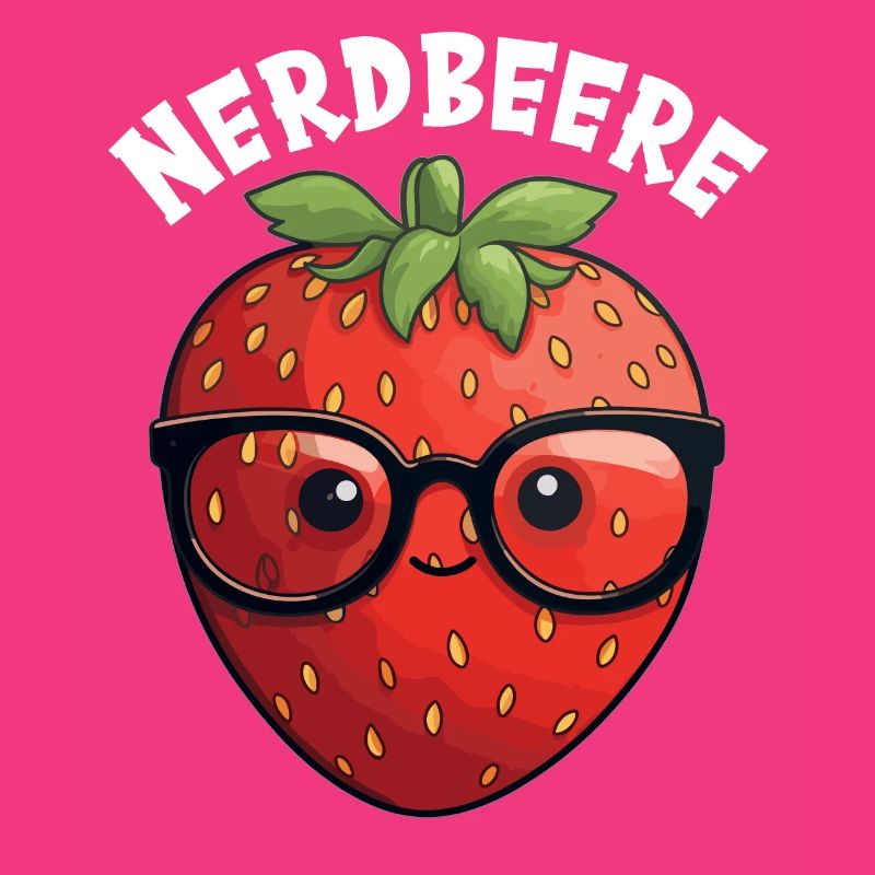 Nerdbeere Junge Mädchen Nerdy Nerd Erdbeere