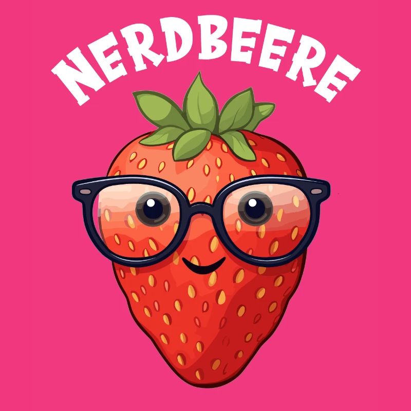 Nerdbeere Junge Mädchen Nerdy Nerd Erdbeere