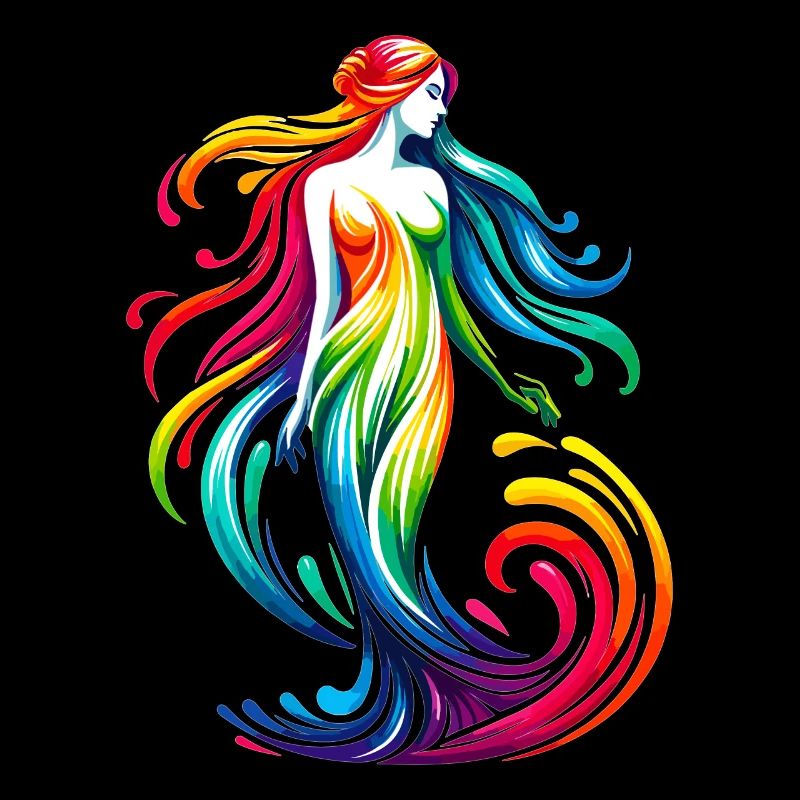 Jungfrau Sternzeichen Lebendiges Regenbogen-Design