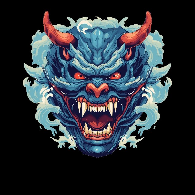 Japanischer Hannya Dämon Samurai Warrior Oni Maske