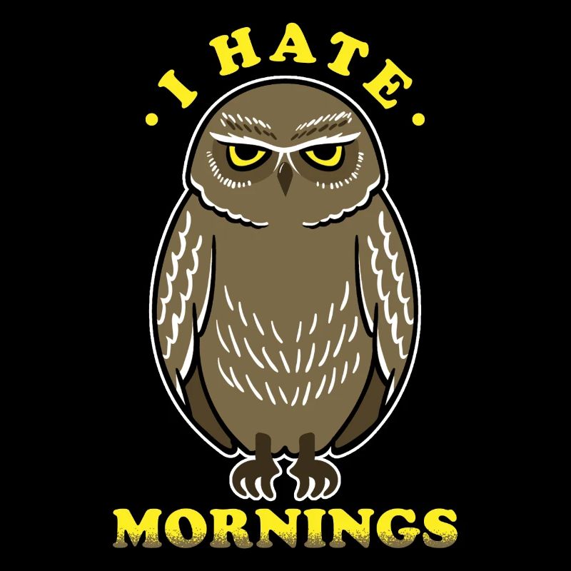 Ich Hasse Morgenmuffel Eule Motiv