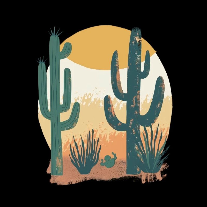 Desert landscape at sunset