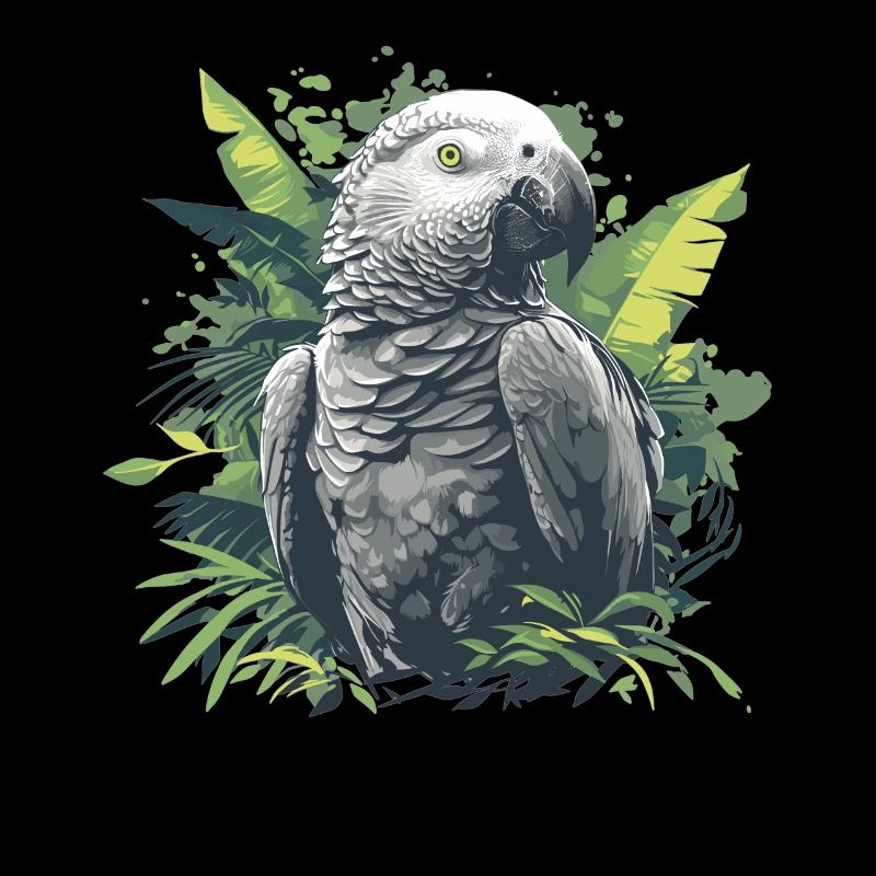Perroquets gris d’Afrique