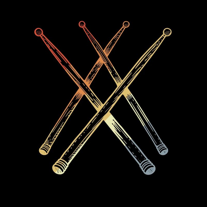 Retro Drumsticks Sketch