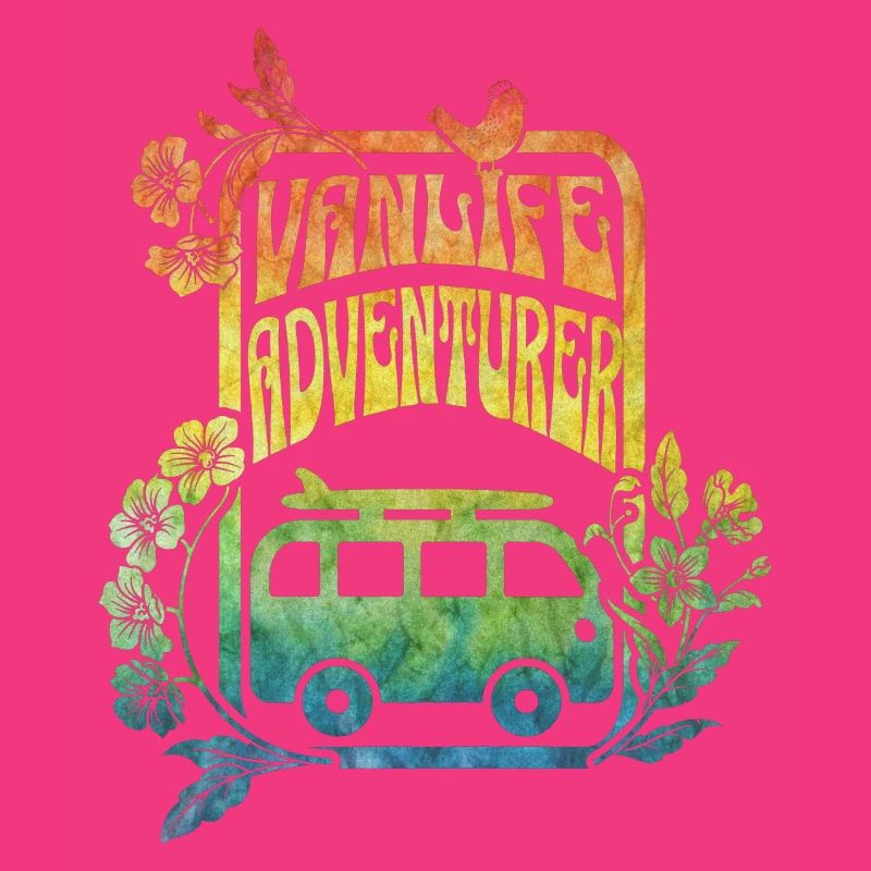 Vanlife - Regenbogenfarbene Blumen