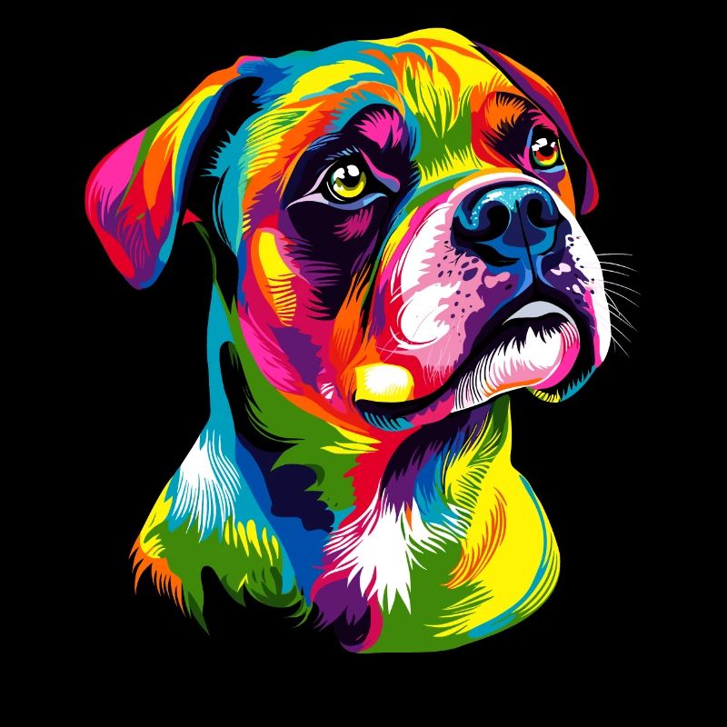 Deutscher Boxer Popart Regenbogen Bunter Boxer