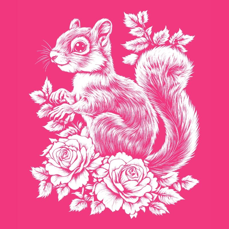 Hörnchen Rose Blumen Ästhetik Eichhörnchen