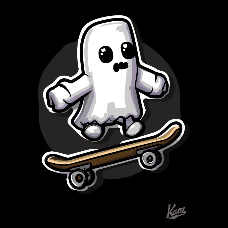 Funny Skateboard Ghost