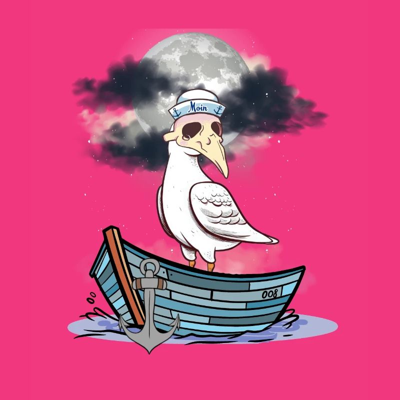 Halloween Möwe Möwen Boot Fährmann Boote