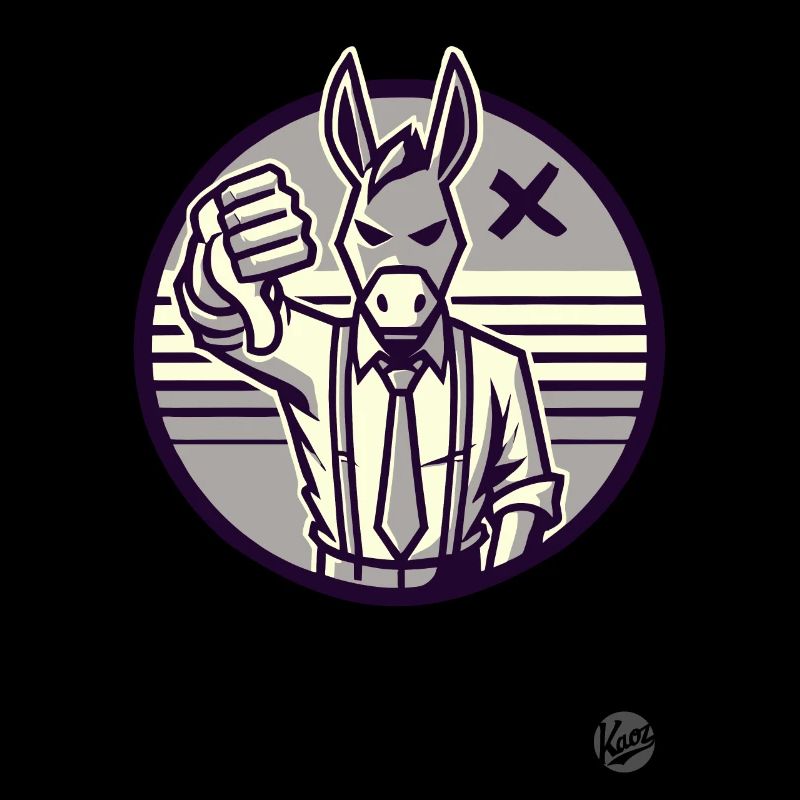 Pouces vers le bas de l’âne refusant