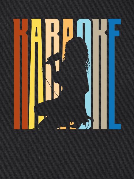 Karaoke Sänger Silhouette Retro