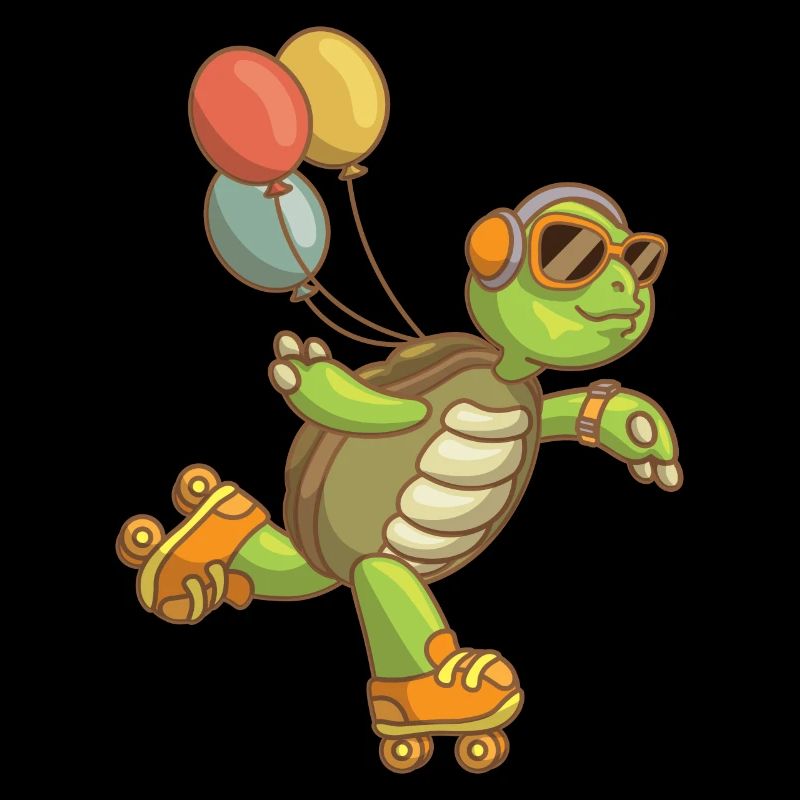 Sea Turtle Ocean Roller Skating Turtle
