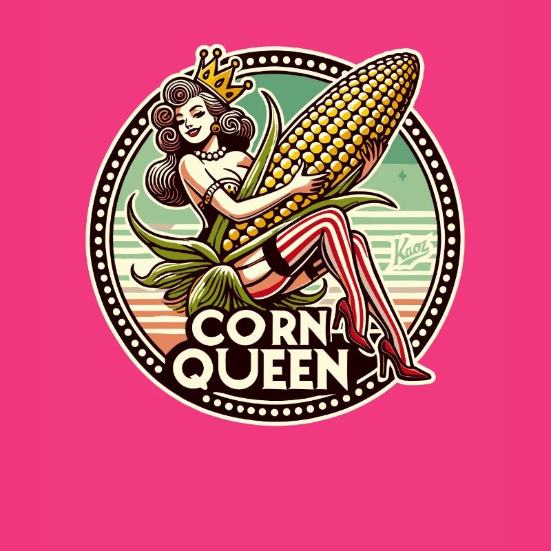 The corn queen with a large corn cob