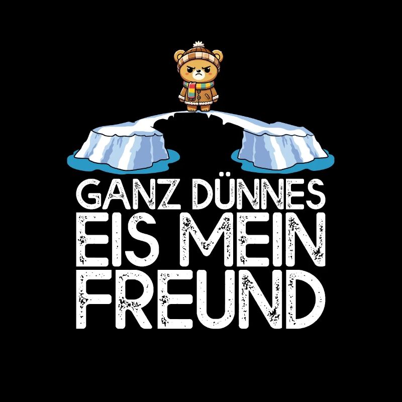 Ganz dünnes Eis mein Freund Teddybär Eisscholle
